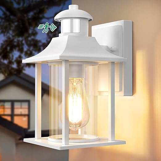 Grey Motion Sensor Outdoor Wall Light with Bulb
