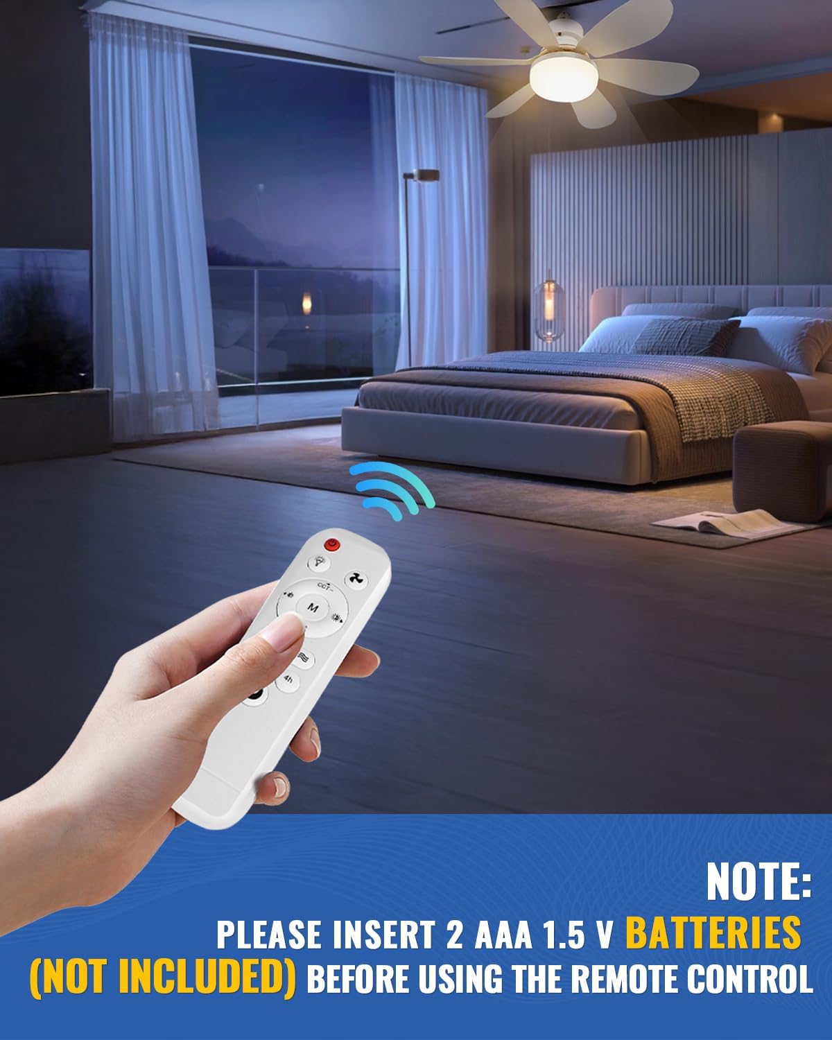 Socket Ceiling Fan with Light and Remote Control