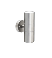 Modern Outdoor Up Down Wall Light – Stainless Steel, IP65 Waterproof, Mains Powered Exterior Sconce for Porch, Patio, or Garage