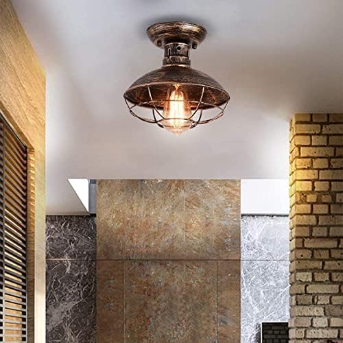 Vintage Industrial Semi-Flush Ceiling Light