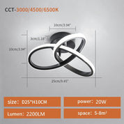 20W Dimmable LED Ceiling Light – Black Round Fixture Ø25cm