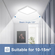 24W Square LED Ceiling Light 3240LM Super Bright, 6000K Cool White, IP44 Waterproof Bathroom Ceiling Light, Flush Mount LED Light for Kitchen, Bedroom, Living Room, Hallway, Office & Porch