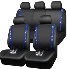 Luxury Bling Leather Car Seat Covers – 2PCS Front Shiny Diamond Set
