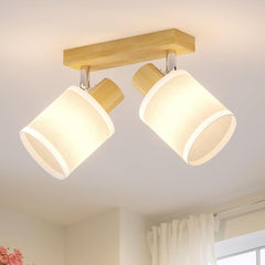 3-Way Kitchen Ceiling Spotlight with Adjustable Wooden Bar