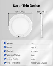 7.5" Battery Operated Motion Sensor Ceiling Light, Dimmable