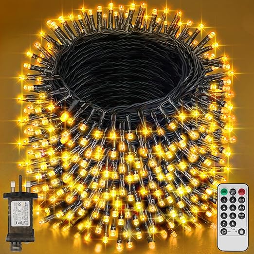 29.2M 220 LED Plug-in Fairy String Lights – Warm White, Remote, 8 Modes