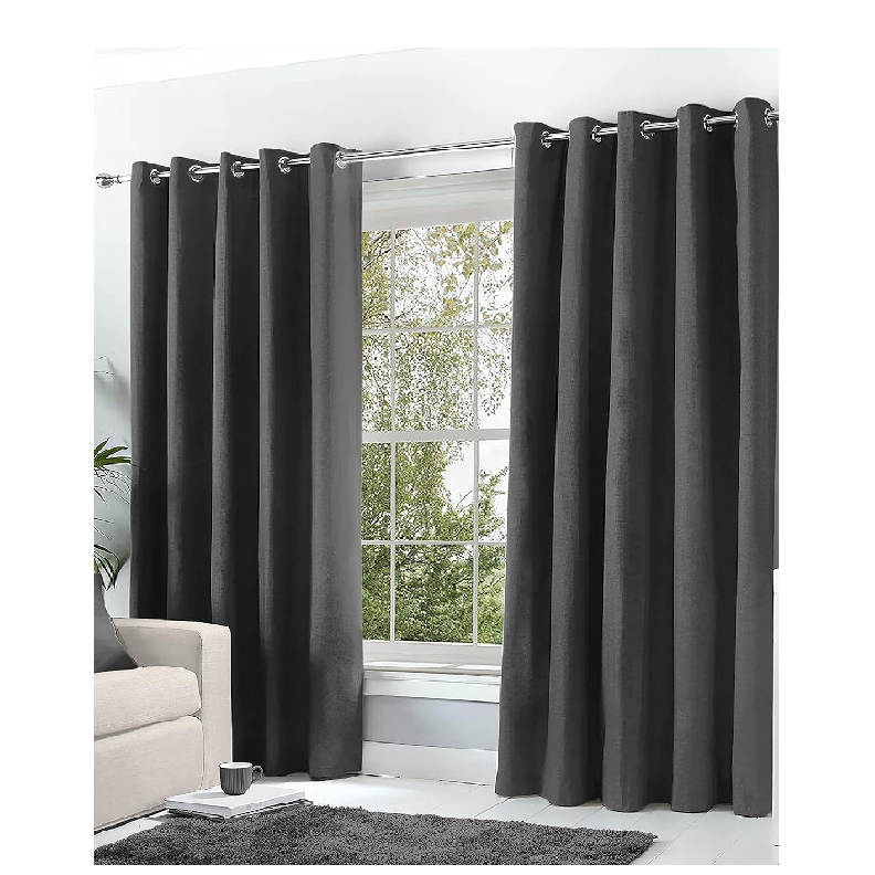 Thermal Blackout Eyelet Curtains with Tiebacks – 46x72 Inch, Navy Blue, 2 Panels