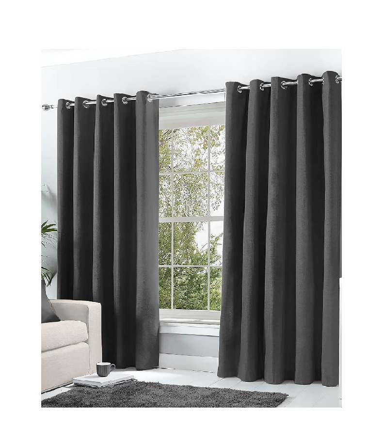 Thermal Blackout Eyelet Curtains with Tiebacks – 46x72 Inch, Navy Blue, 2 Panels
