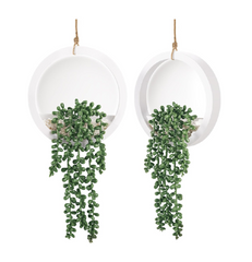 2 Pack Hanging Artificial Succulent Plants in Pots