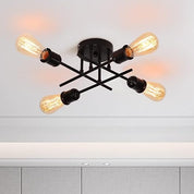 Gold 4-Light Semi Flush Ceiling Light, E27 Base