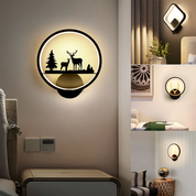 LED Round Wall Lamp with Deer Design