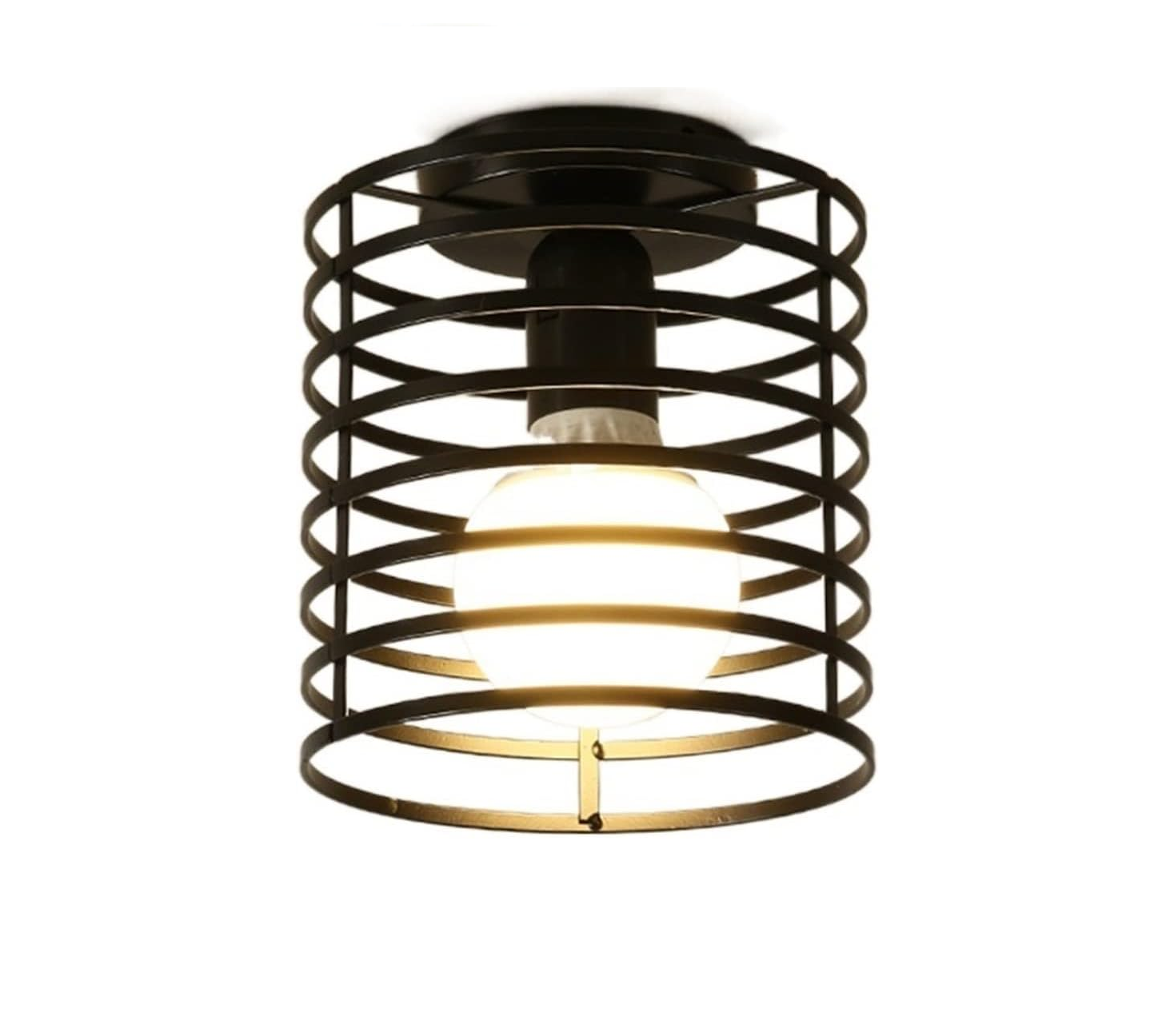 Vintage Basket Cage Metal Ceiling Light