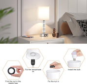 Crystal Touch Bedside Lamp with USB-C & Dimmable Light