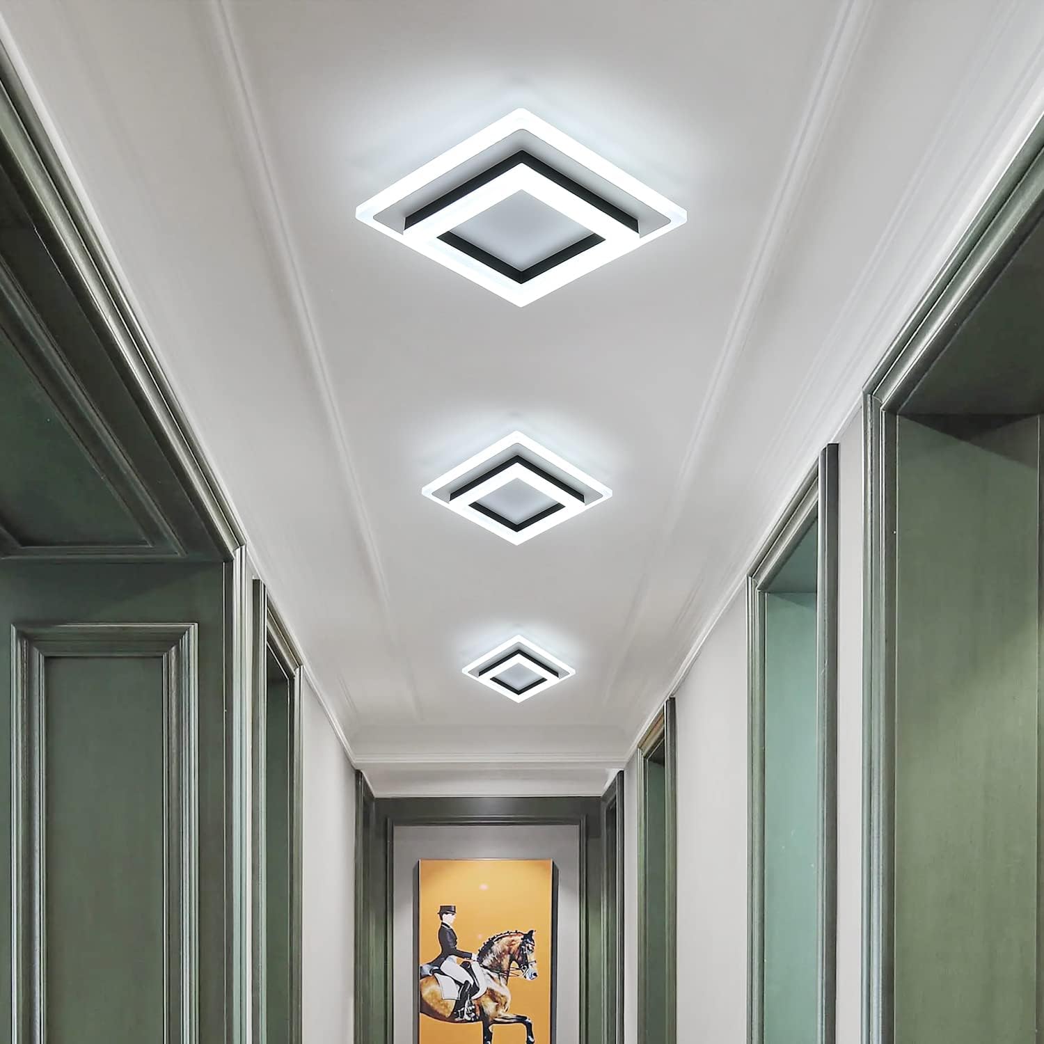 24W LED Ceiling Light, Cold White, Modern Flush Mount