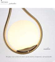 Nordic Golden Wall Lamp with Glass Shade, E27 Light
