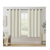 Blue Herringbone Eyelet Curtains – Thermal Insulated 72 Inch Drop, 2 Panels
