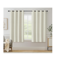 Blue Herringbone Eyelet Curtains – Thermal Insulated 72 Inch Drop, 2 Panels