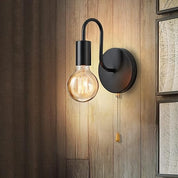Vintage Industrial Wall Lamp Set with Pull Cord Switch