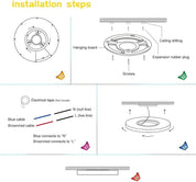 12" LED Ceiling Light – Ultra-Thin 24W Flush Mount, 2-Pack