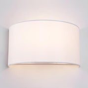 E27 Wall Light with Switch & White Fabric Shade – Semi-Circle Sconce for Bedroom & Living Room
