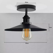 Retro Vintage Industrial Flush Mount Ceiling Light – Warm E27 Lamp Fitting