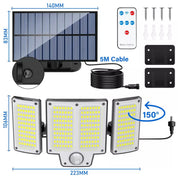 280 LED Solar Motion Sensor Outdoor Wall Light