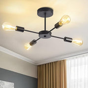 Modern 6-Light Gold Black Sputnik Ceiling Light, E27 Base