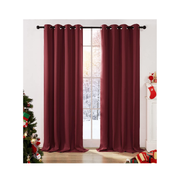 Light Grey Blackout Curtains 42x54" – Thermal Insulated Eyelet Drapes, 2 Panels