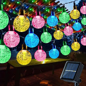 60 LED Solar Crystal Ball String Lights, 36ft White