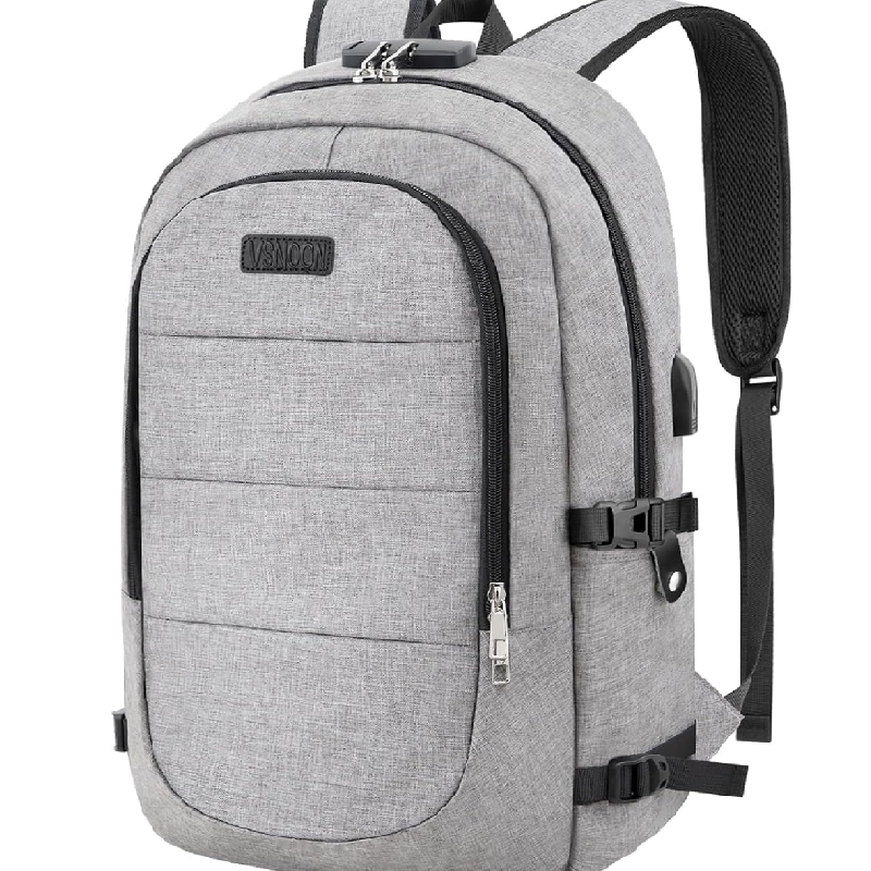 Anti-Theft Laptop Backpack – 17.3" Water-Resistant Business Travel Bag with USB Port