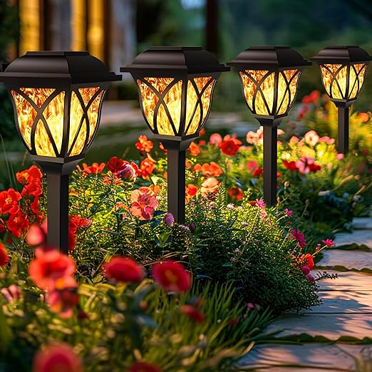 6-Pack Warm White Solar Garden Lights for Pathways