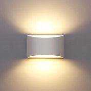 2-Pack LED Wall Sconces – Modern White Plaster Up & Down Wall Lights with G9 Warm White Bulbs, 7W