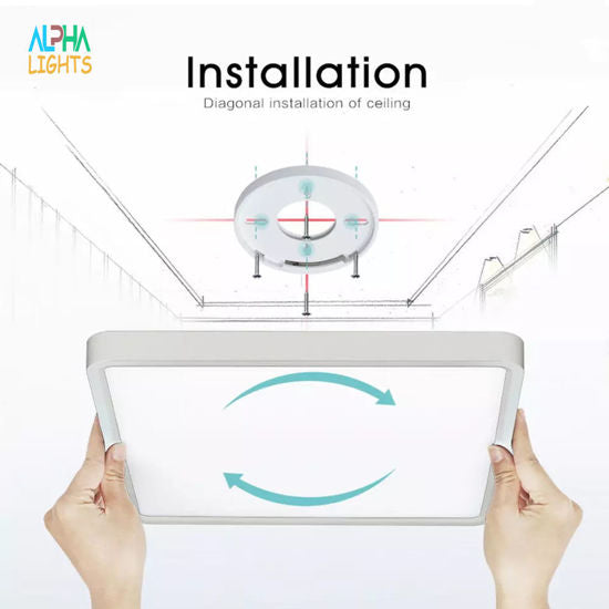 18W 12 Inch LED Ceiling Light, 3240LM IP54 Waterproof Square Flush Mount Ceiling Lamp, 6500K Cool White for Bathroom, Kitchen & Bedroom
