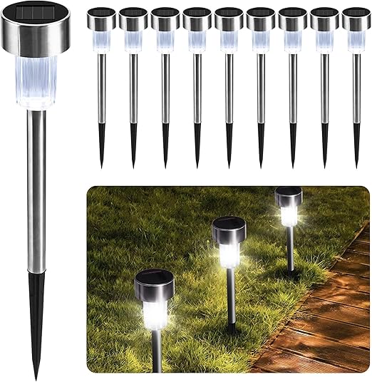 Colour-Changing Solar Garden Lights – 10 Pack LED Stakes