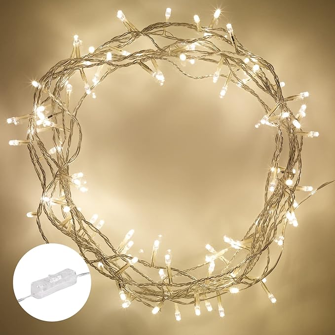 8m Plug-in Fairy Lights – 100 Warm White LEDs