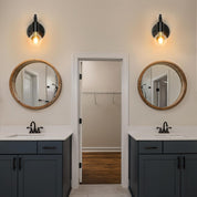 Black Industrial Wall Lights, Vintage E27 Sconce Set
