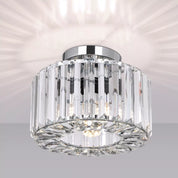 Crystal Chandelier Ceiling Light – Modern Glass Pendant in Silver Finish