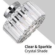 Crystal Chandelier Ceiling Light – Modern Glass Pendant in Silver Finish