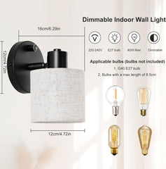 Bedroom wall light with adjustable head

