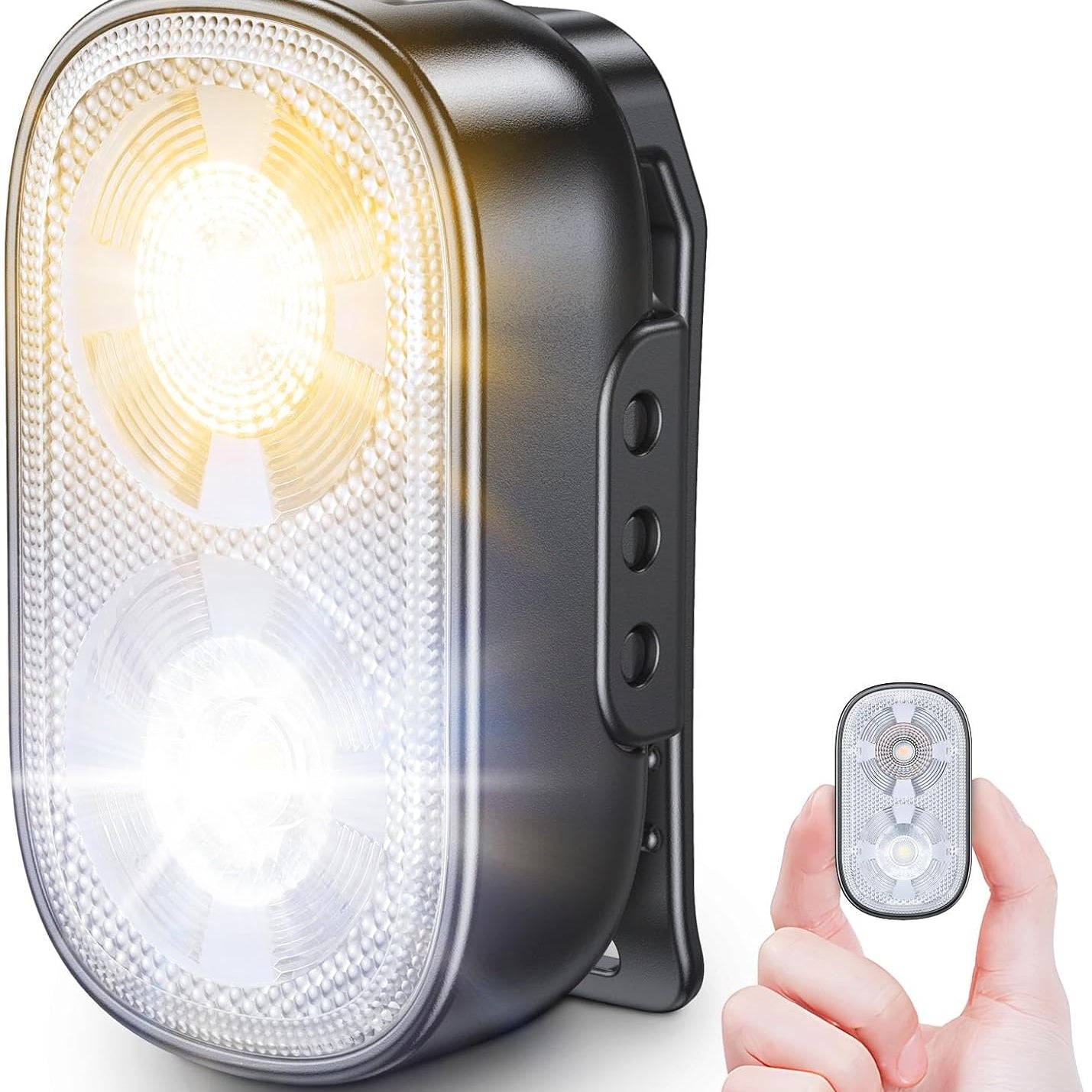 Bicycle light with remote control on a white background