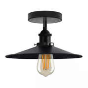 Retro Vintage Industrial Flush Mount Ceiling Light – Warm E27 Lamp Fitting