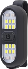 Black LED light with multiple small lights on a dark background