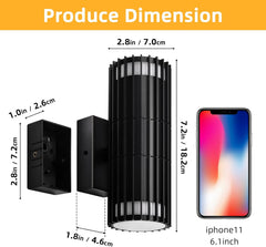 Black aluminium exterior light with plastic diffuser

