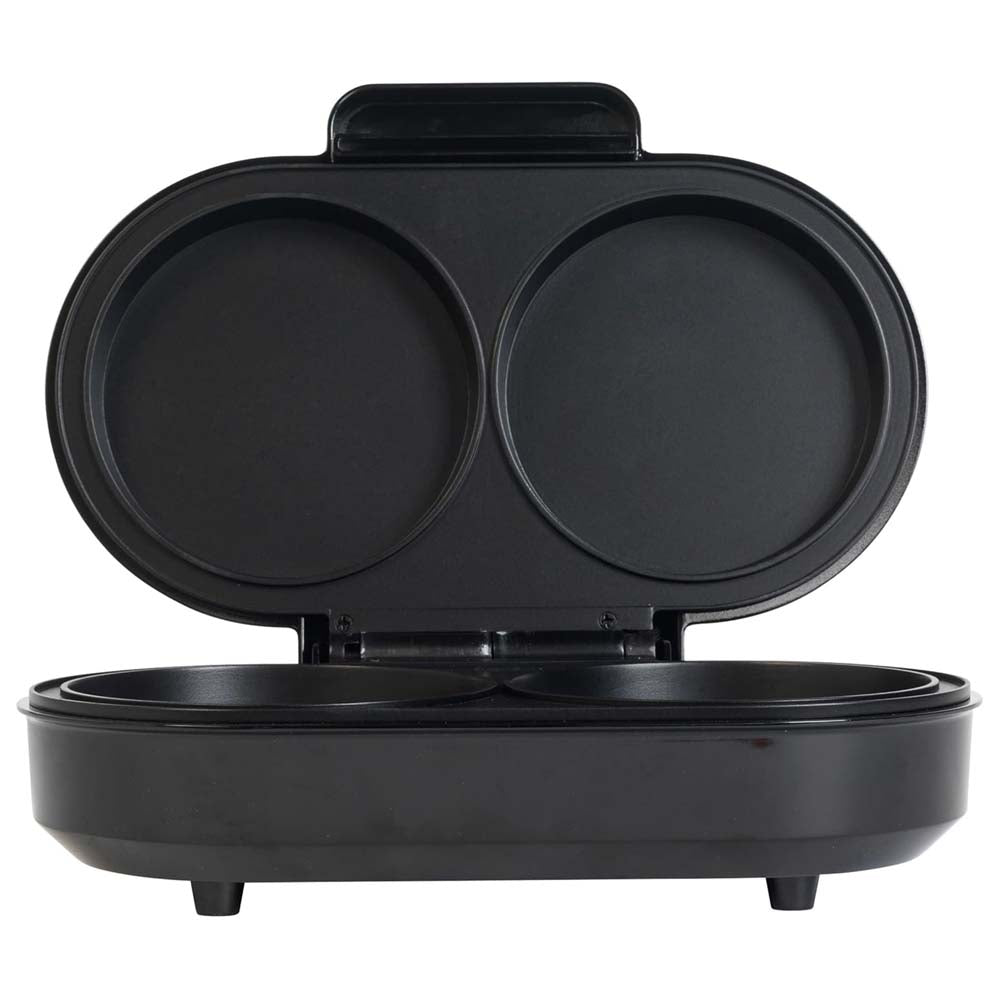 Black double crepe maker on a white background