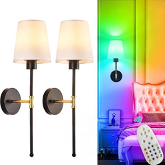 Black gold battery-operated wall lights

