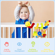 YELUFT Spiral Pram Toy – Plush Rattle & Hanging Sensory Activity for Babies 0–12M