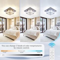 Ceiling light fixture in a bedroom with color temperature options displayed.