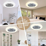 Ceiling light fixture in various rooms with labeled color temperatures.