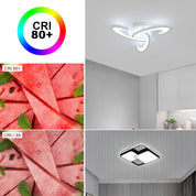 Ceiling light fixture with CRI 80+ rating, watermelon slices for color accuracy, and a kitchen setting.