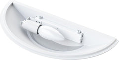 Ceiling light fixture with a white lampshade on a white background